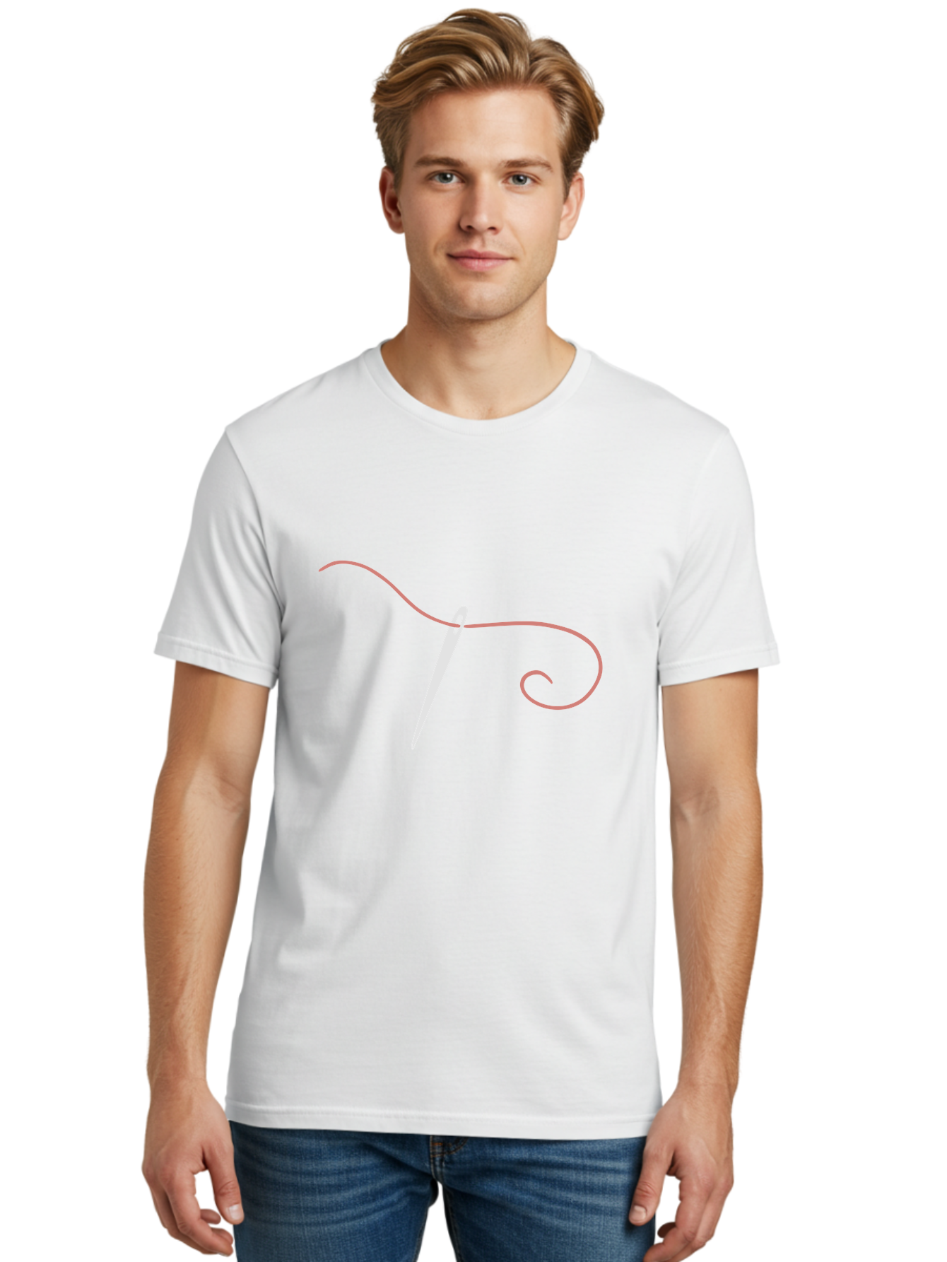 Sewing-Needle-1 Men'S Graphic Tee, 100% Cotton, Comfortable Casual Summer Wear, Machine Washable, Sewing Needle, Thread, Needlework, Stitching, Handmade, Crafting, Embroidery, Tailoring, Diy Aac108