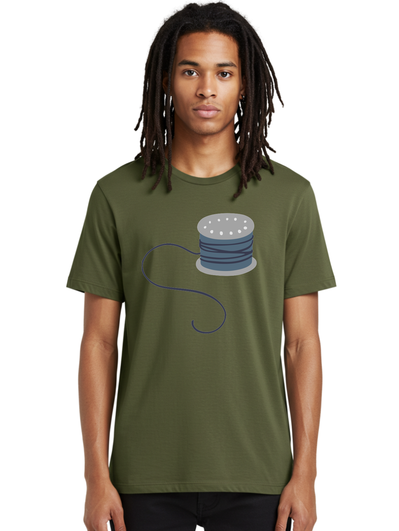 Spool-Of-Thread-3 Men'S Graphic Tee, 100% Cotton, Comfortable Casual Summer Wear, Machine Washable, Spool Of Thread, Sewing Supplies, Crafting Tools, Needlework Accessories, Embroidery Materials, Textile Crafting Aac116