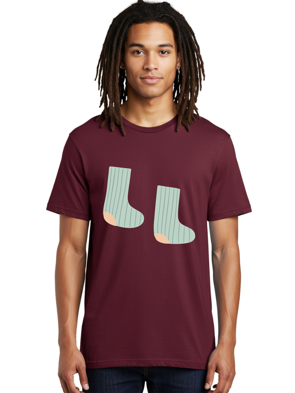 Striped-Socks Men'S Graphic Tee, 100% Cotton, Comfortable Casual Summer Wear, Machine Washable, Striped Socks, Matching Socks, Casual Footwear, Comfortable Clothing, Fashion Accessories, Clothing Details Aac119