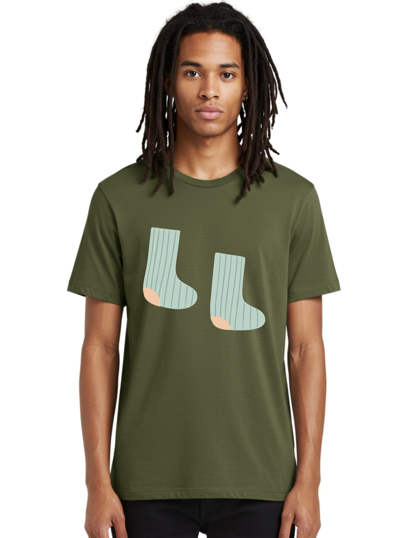 Striped-Socks Men'S Graphic Tee, 100% Cotton, Comfortable Casual Summer Wear, Machine Washable, Striped Socks, Matching Socks, Casual Footwear, Comfortable Clothing, Fashion Accessories, Clothing Details Aac119