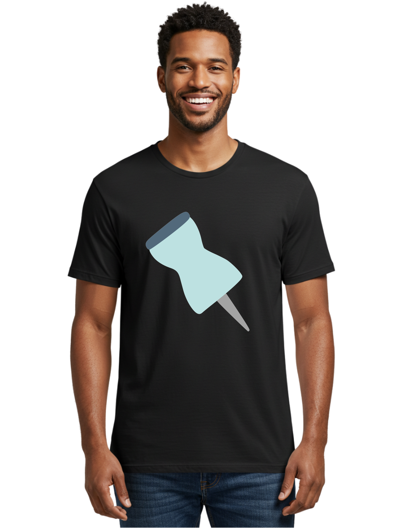 Thumbtack-1 Men'S Graphic Tee, 100% Cotton, Comfortable Casual Summer Wear, Machine Washable, Thumbtack, Push Pin, Office Supplies, Stationery, Pin, Tack, Drawing Pin, Office Accessory, Desktop Item, Organizational Tool Aac127