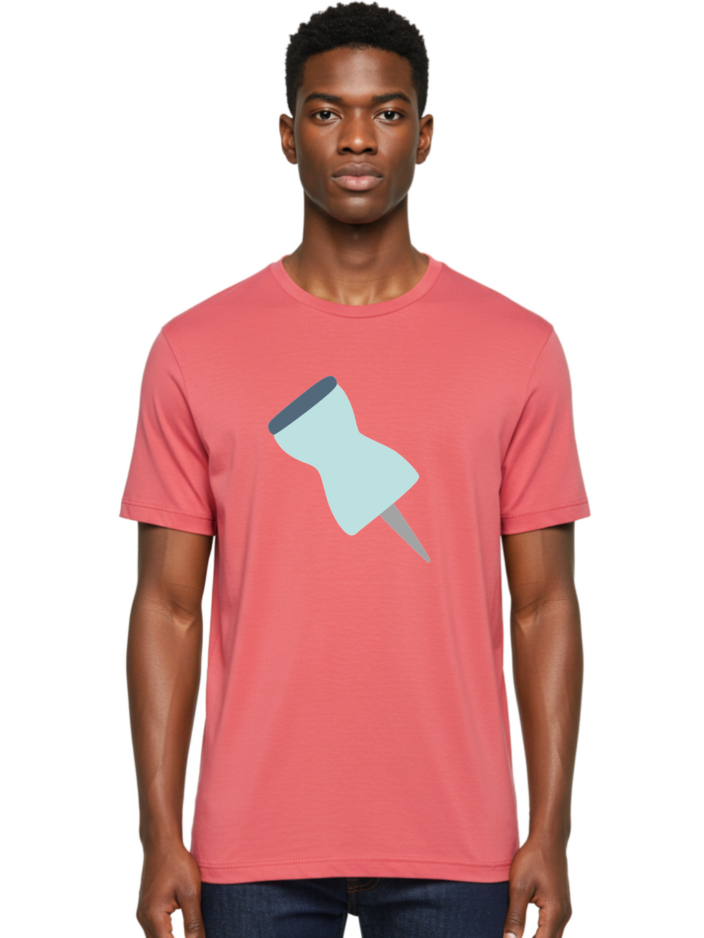 Thumbtack-1 Men'S Graphic Tee, 100% Cotton, Comfortable Casual Summer Wear, Machine Washable, Thumbtack, Push Pin, Office Supplies, Stationery, Pin, Tack, Drawing Pin, Office Accessory, Desktop Item, Organizational Tool Aac127