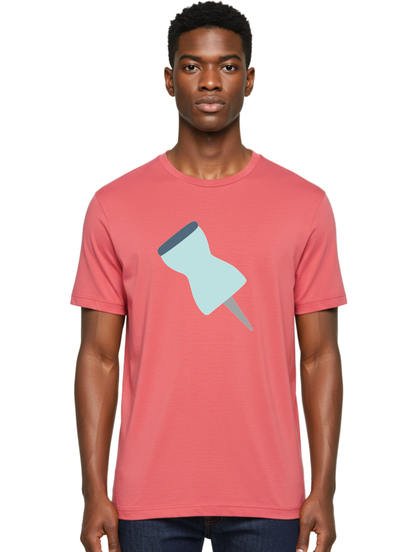 Thumbtack-1 Men'S Graphic Tee, 100% Cotton, Comfortable Casual Summer Wear, Machine Washable, Thumbtack, Push Pin, Office Supplies, Stationery, Pin, Tack, Drawing Pin, Office Accessory, Desktop Item, Organizational Tool Aac127