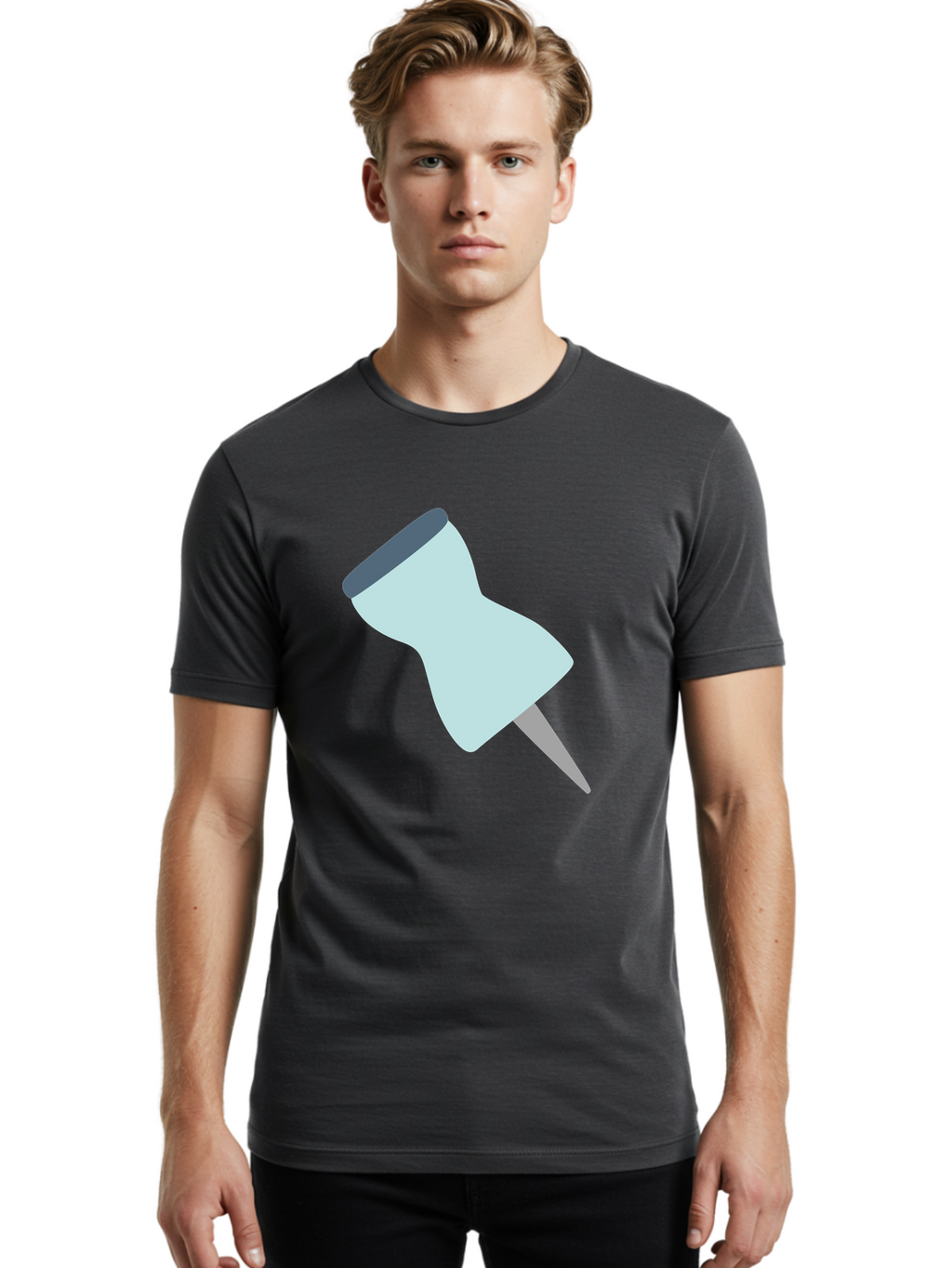 Thumbtack-1 Men'S Graphic Tee, 100% Cotton, Comfortable Casual Summer Wear, Machine Washable, Thumbtack, Push Pin, Office Supplies, Stationery, Pin, Tack, Drawing Pin, Office Accessory, Desktop Item, Organizational Tool Aac127
