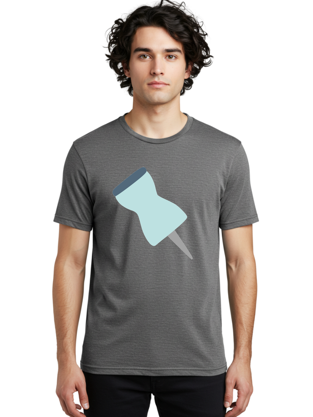 Thumbtack-1 Men'S Graphic Tee, 100% Cotton, Comfortable Casual Summer Wear, Machine Washable, Thumbtack, Push Pin, Office Supplies, Stationery, Pin, Tack, Drawing Pin, Office Accessory, Desktop Item, Organizational Tool Aac127