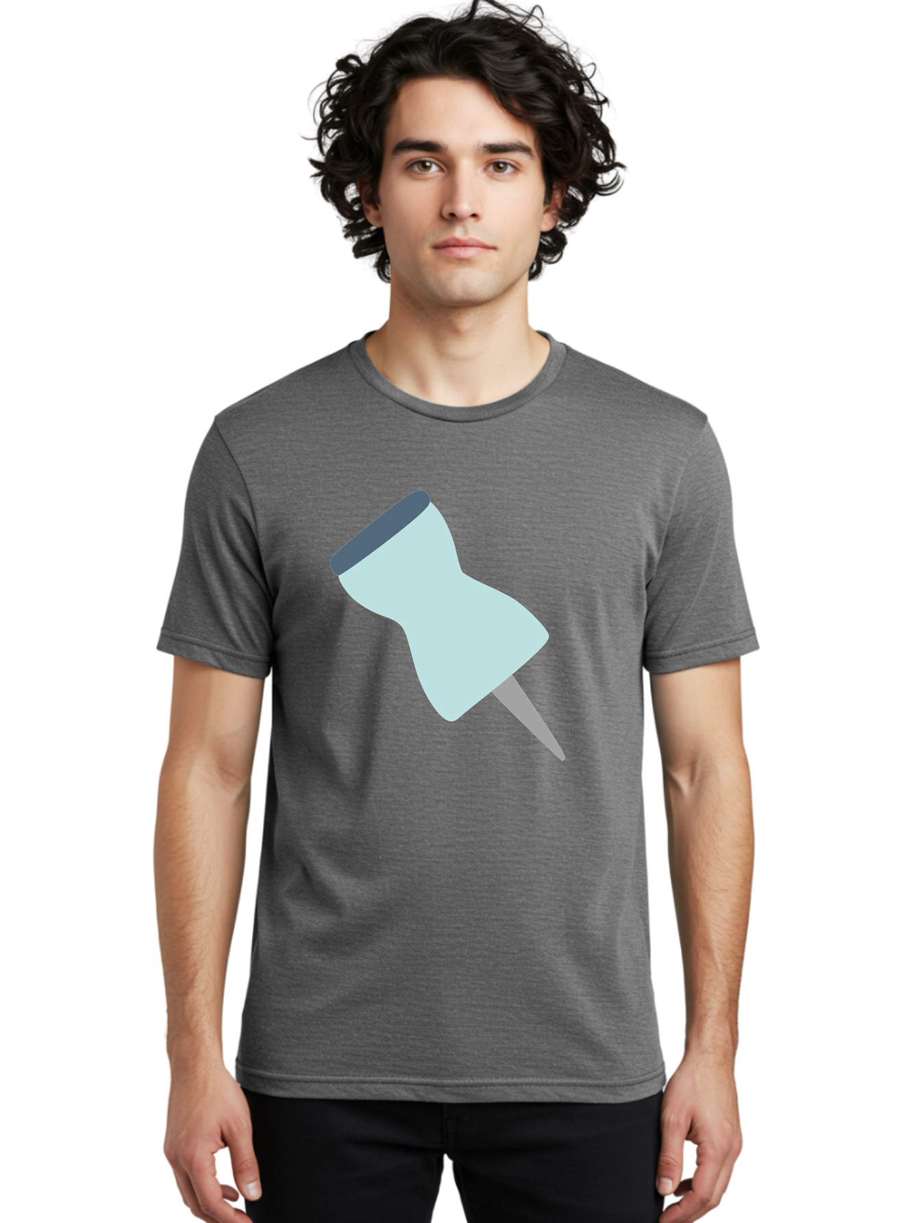 Thumbtack-1 Men'S Graphic Tee, 100% Cotton, Comfortable Casual Summer Wear, Machine Washable, Thumbtack, Push Pin, Office Supplies, Stationery, Pin, Tack, Drawing Pin, Office Accessory, Desktop Item, Organizational Tool Aac127