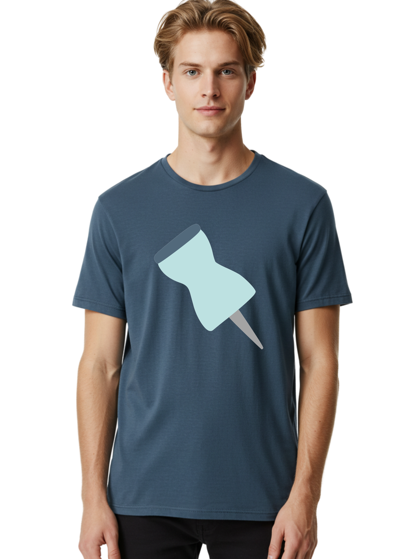 Thumbtack-1 Men'S Graphic Tee, 100% Cotton, Comfortable Casual Summer Wear, Machine Washable, Thumbtack, Push Pin, Office Supplies, Stationery, Pin, Tack, Drawing Pin, Office Accessory, Desktop Item, Organizational Tool Aac127