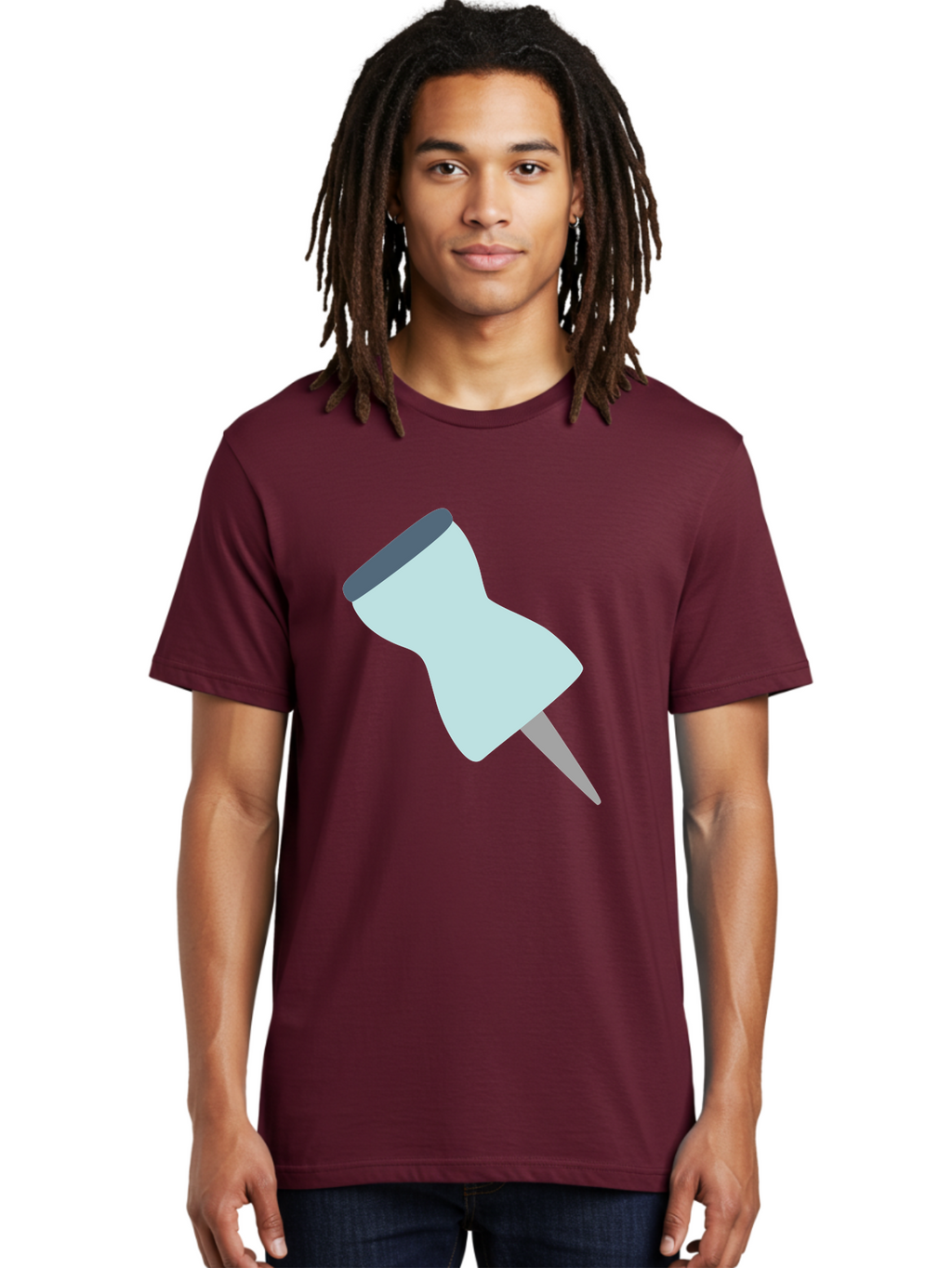 Thumbtack-1 Men'S Graphic Tee, 100% Cotton, Comfortable Casual Summer Wear, Machine Washable, Thumbtack, Push Pin, Office Supplies, Stationery, Pin, Tack, Drawing Pin, Office Accessory, Desktop Item, Organizational Tool Aac127