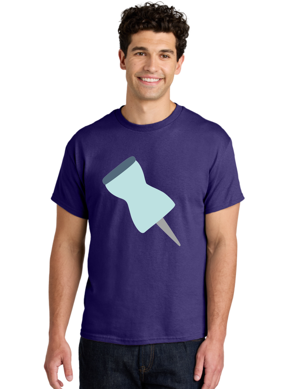 Thumbtack-1 Men'S Graphic Tee, 100% Cotton, Comfortable Casual Summer Wear, Machine Washable, Thumbtack, Push Pin, Office Supplies, Stationery, Pin, Tack, Drawing Pin, Office Accessory, Desktop Item, Organizational Tool Aac127