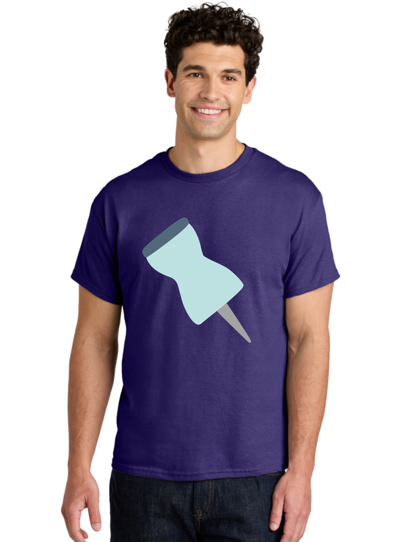 Thumbtack-1 Men'S Graphic Tee, 100% Cotton, Comfortable Casual Summer Wear, Machine Washable, Thumbtack, Push Pin, Office Supplies, Stationery, Pin, Tack, Drawing Pin, Office Accessory, Desktop Item, Organizational Tool Aac127