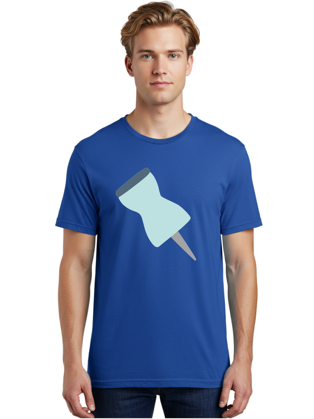 Thumbtack-1 Men'S Graphic Tee, 100% Cotton, Comfortable Casual Summer Wear, Machine Washable, Thumbtack, Push Pin, Office Supplies, Stationery, Pin, Tack, Drawing Pin, Office Accessory, Desktop Item, Organizational Tool Aac127