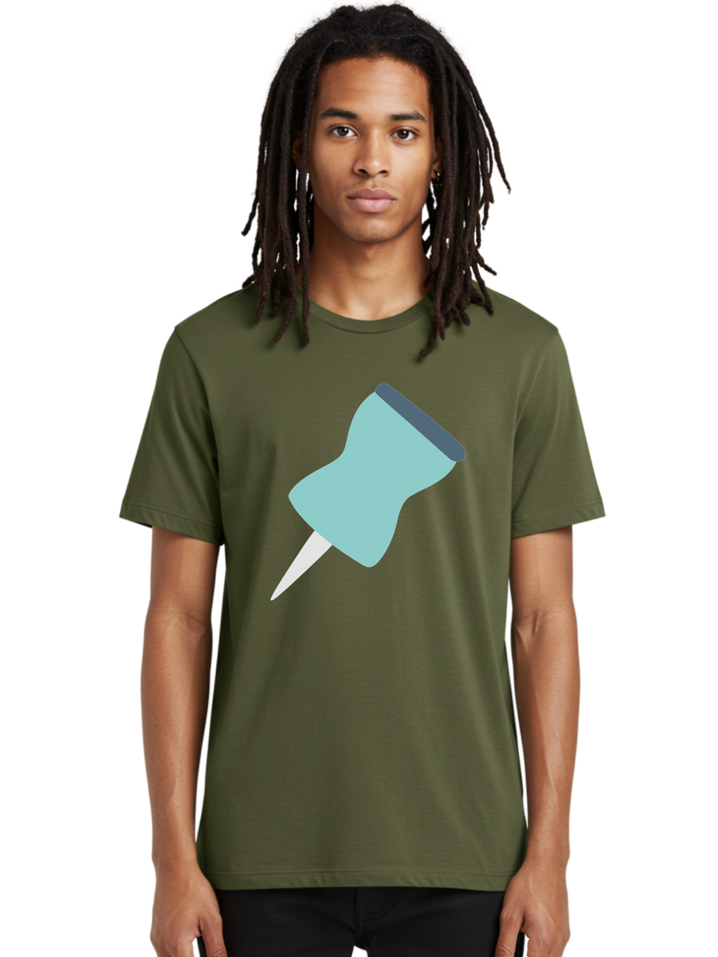 Thumbtack Men'S Graphic Tee, 100% Cotton, Comfortable Casual Summer Wear, Machine Washable, Thumbtack, Office Supplies, Stationary, Office Organization, Desk Accessories, Push Pin, Colorful Design, Modern Illustration Aac128