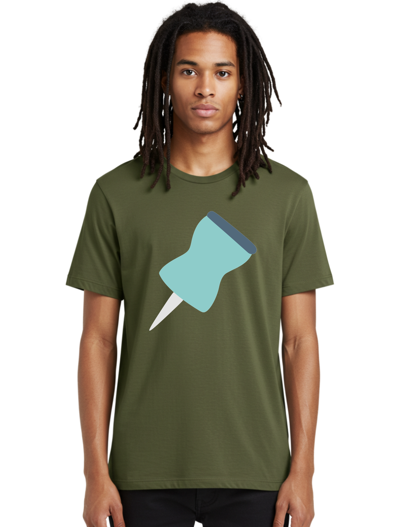 Thumbtack Men'S Graphic Tee, 100% Cotton, Comfortable Casual Summer Wear, Machine Washable, Thumbtack, Office Supplies, Stationary, Office Organization, Desk Accessories, Push Pin, Colorful Design, Modern Illustration Aac128