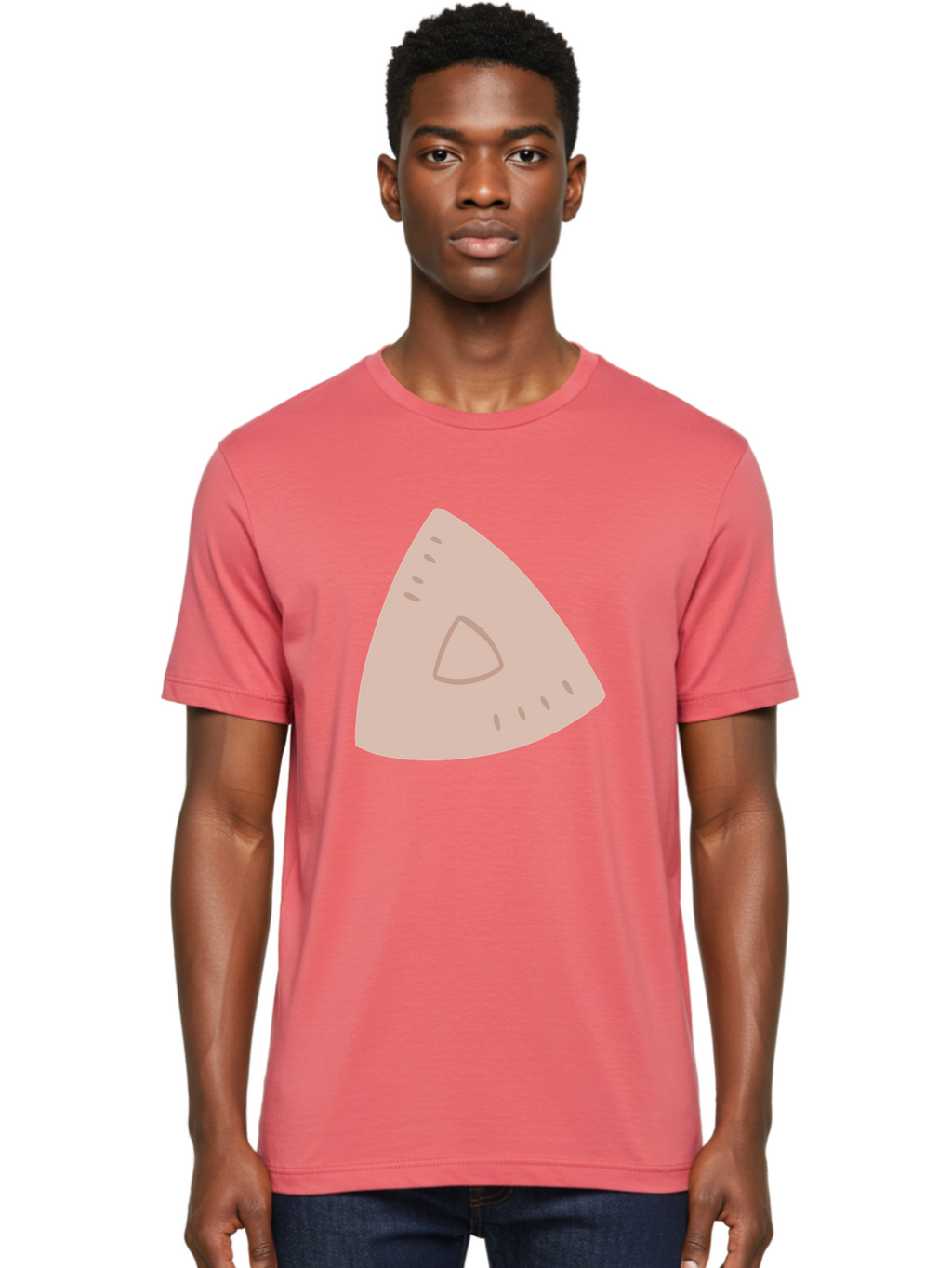 Triangle Men'S Graphic Tee, 100% Cotton, Comfortable Casual Summer Wear, Machine Washable, Tricorn Hat, Pirate Hat, Historical Fashion, 18Th Century Style, Cartoon Illustration, Minimalist Design, Simple Shapes, Muted Colors, Vintage Accessory Aac129
