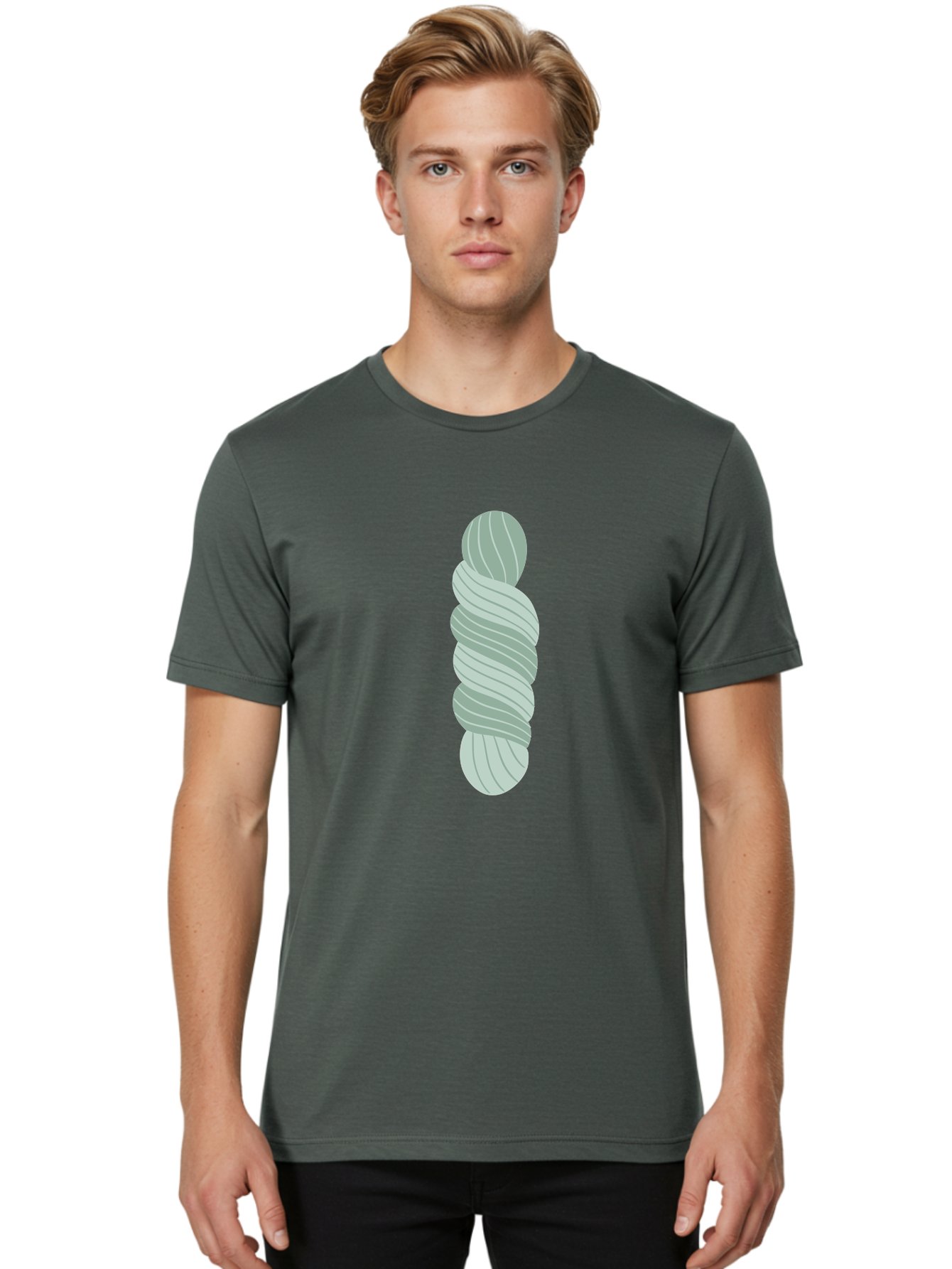 Twisted-Object Men'S Graphic Tee, 100% Cotton, Comfortable Casual Summer Wear, Machine Washable, Twisted Shape, Abstract Design, 3D Illustration, Spiral Pattern, Twisted Form, Modern Art, Digital Graphic, Abstract Shape Aac130