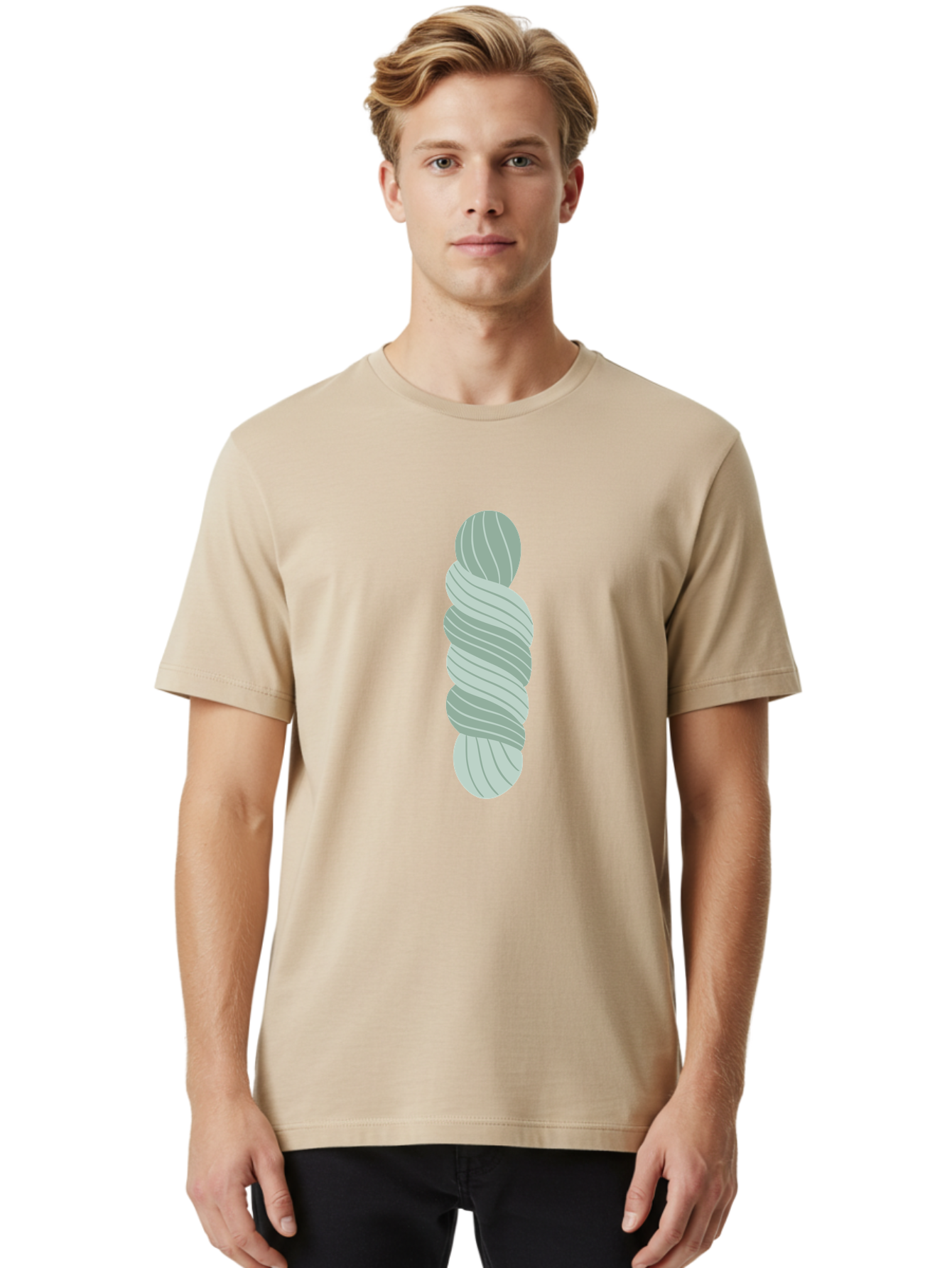 Twisted-Object Men'S Graphic Tee, 100% Cotton, Comfortable Casual Summer Wear, Machine Washable, Twisted Shape, Abstract Design, 3D Illustration, Spiral Pattern, Twisted Form, Modern Art, Digital Graphic, Abstract Shape Aac130