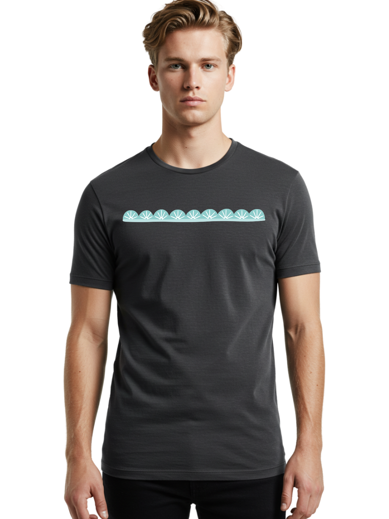 Umbrellas Men'S Graphic Tee, 100% Cotton, Comfortable Casual Summer Wear, Machine Washable, White Seashells, Shell Pattern, Ocean-Inspired Design, Coastal Decor, Beachy Vibe, Simple Illustration, Graphic Element Aac132