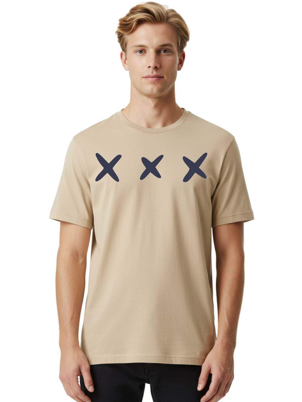 X-Marks-1 Men'S Graphic Tee, 100% Cotton, Comfortable Casual Summer Wear, Machine Washable, X Symbol, Delete Icon, Close Button, Cancel Sign, Cross Mark, Removal Indicator, Negative Symbol Aac142