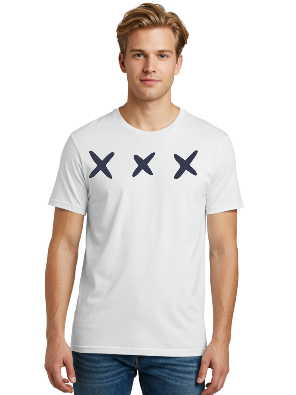 X-Marks-1 Men'S Graphic Tee, 100% Cotton, Comfortable Casual Summer Wear, Machine Washable, X Symbol, Delete Icon, Close Button, Cancel Sign, Cross Mark, Removal Indicator, Negative Symbol Aac142