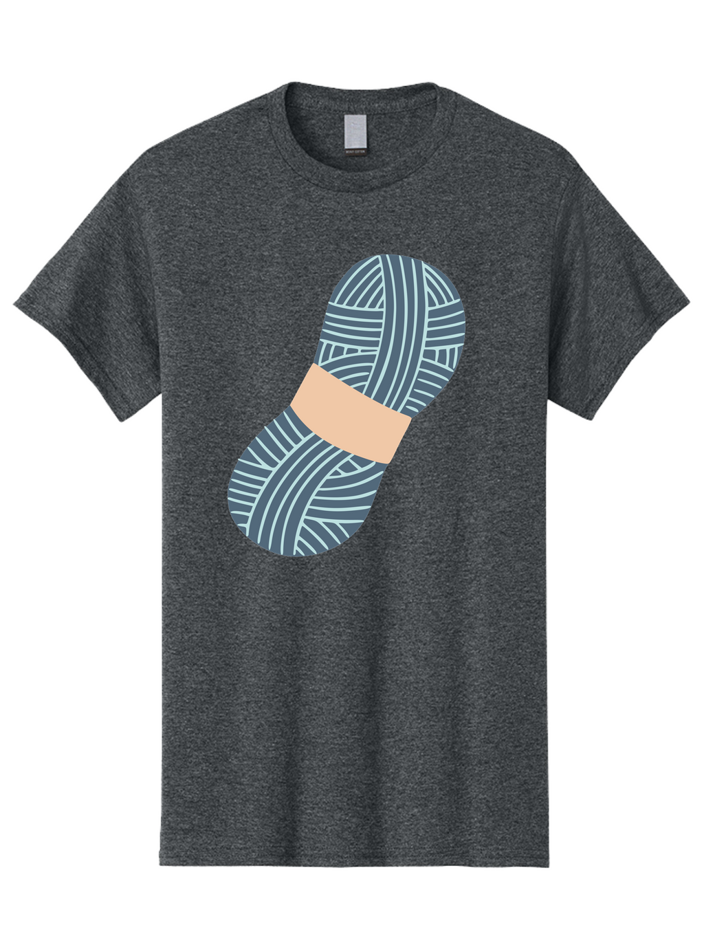 Yarn-Ball-1 Men'S Graphic Tee, 100% Cotton, Comfortable Casual Summer Wear, Machine Washable, Gray Yarn, White Stripes, Yarn Ball, Knitting Supplies, Crochet Materials, Craft Project Aac144