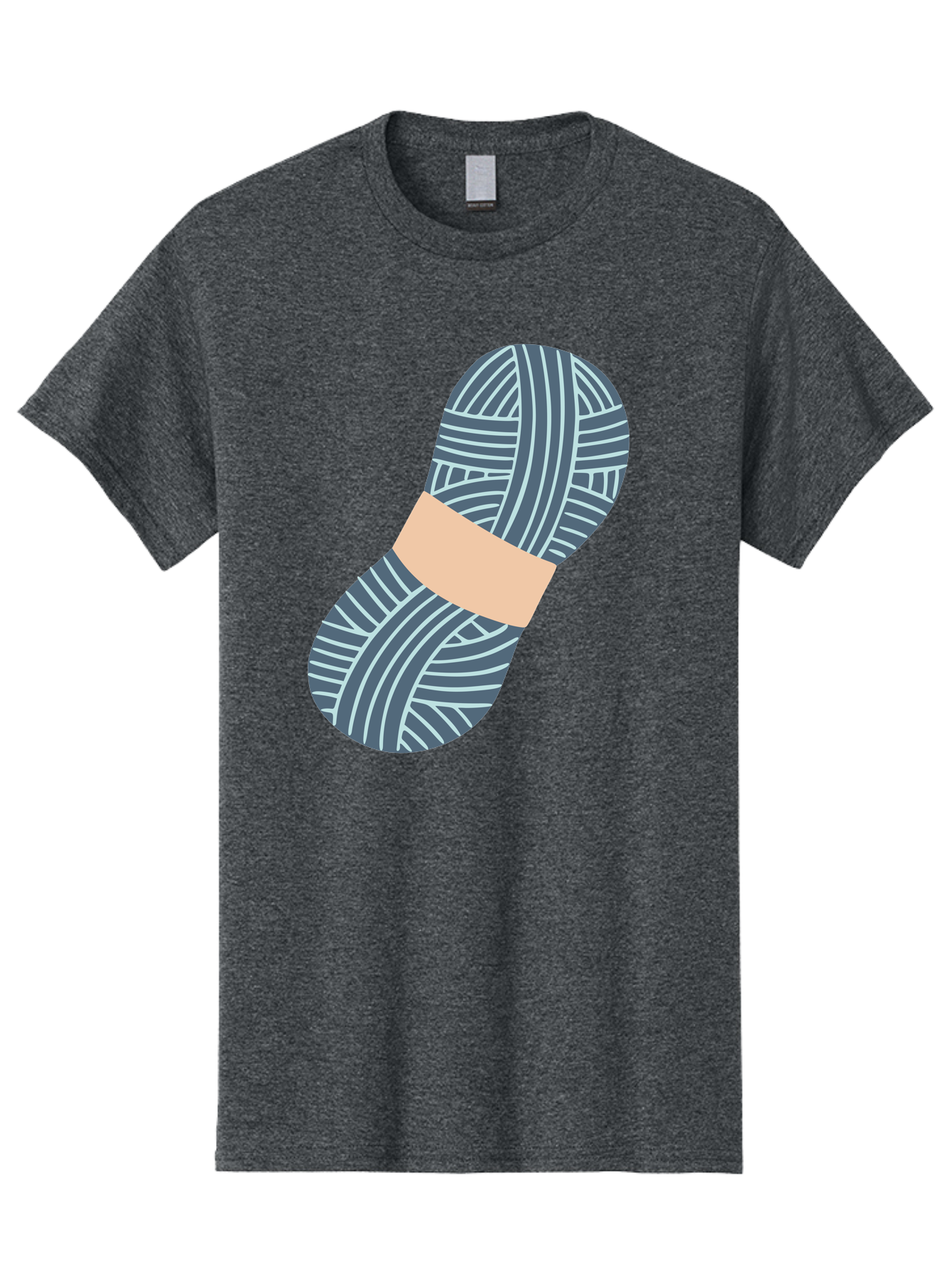 Yarn-Ball-1 Men'S Graphic Tee, 100% Cotton, Comfortable Casual Summer Wear, Machine Washable, Gray Yarn, White Stripes, Yarn Ball, Knitting Supplies, Crochet Materials, Craft Project Aac144