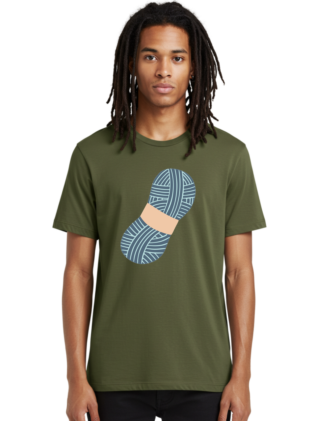 Yarn-Ball-1 Men'S Graphic Tee, 100% Cotton, Comfortable Casual Summer Wear, Machine Washable, Gray Yarn, White Stripes, Yarn Ball, Knitting Supplies, Crochet Materials, Craft Project Aac144
