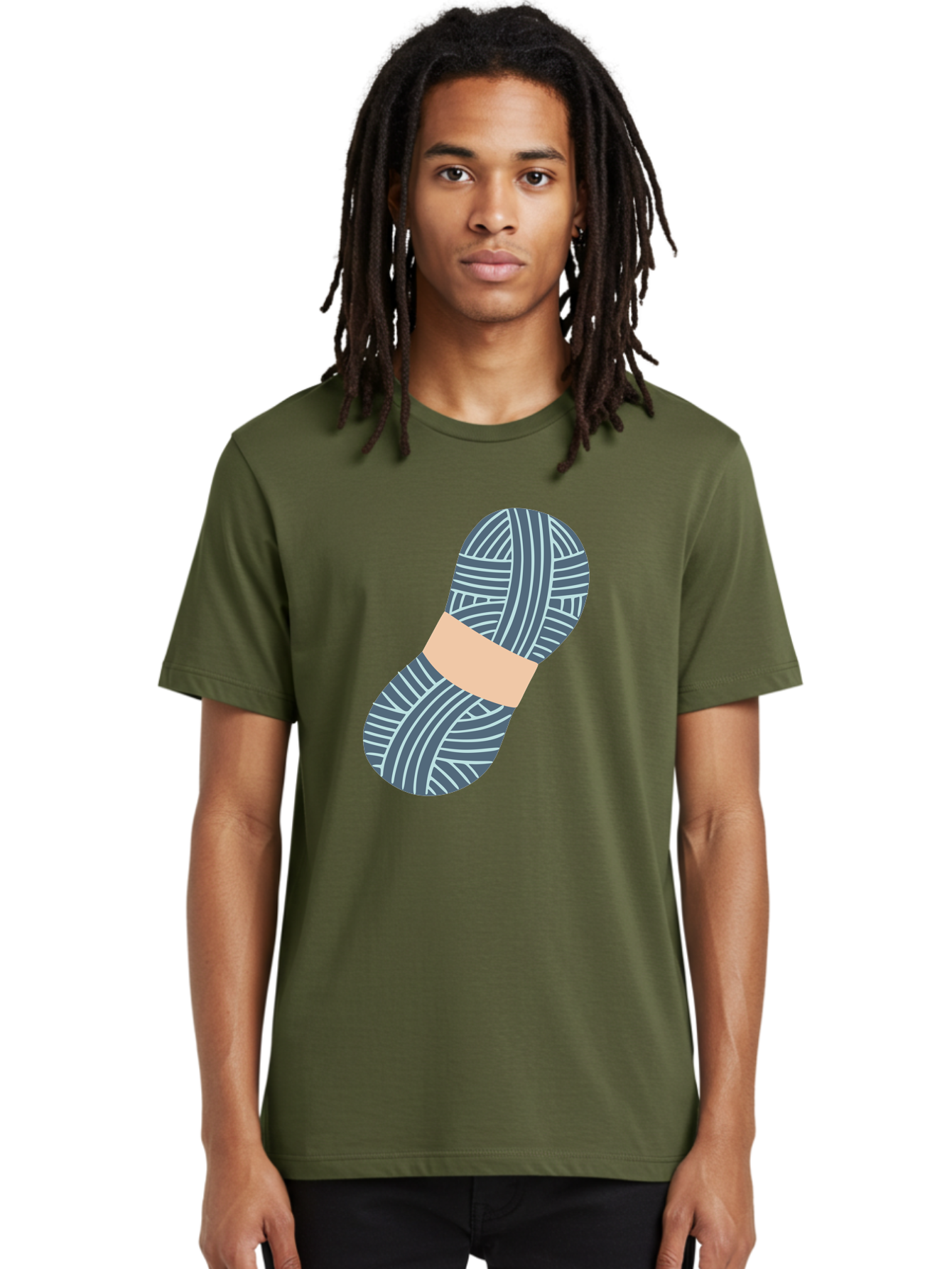 Yarn-Ball-1 Men'S Graphic Tee, 100% Cotton, Comfortable Casual Summer Wear, Machine Washable, Gray Yarn, White Stripes, Yarn Ball, Knitting Supplies, Crochet Materials, Craft Project Aac144