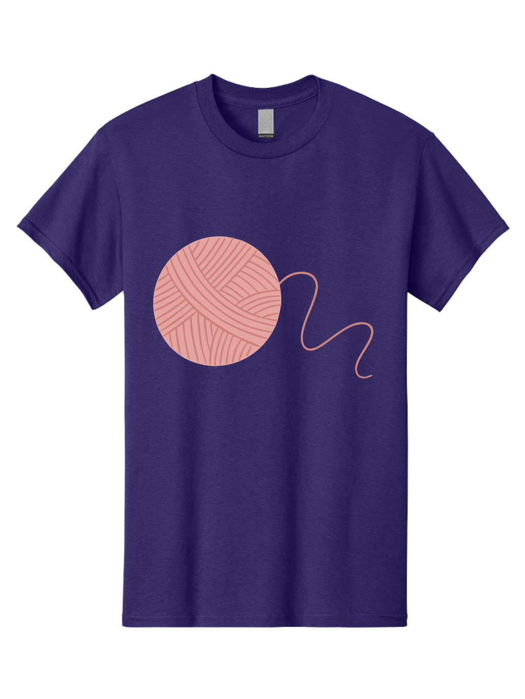 Yarn-Ball Men'S Graphic Tee, 100% Cotton, Comfortable Casual Summer Wear, Machine Washable, Pink Yarn, Ball Of Yarn, Knitting Supplies, Crochet Materials, Crafting Tools, Handmade Hobby, Diy Project, Yarn Thread, Pink Color Aac145
