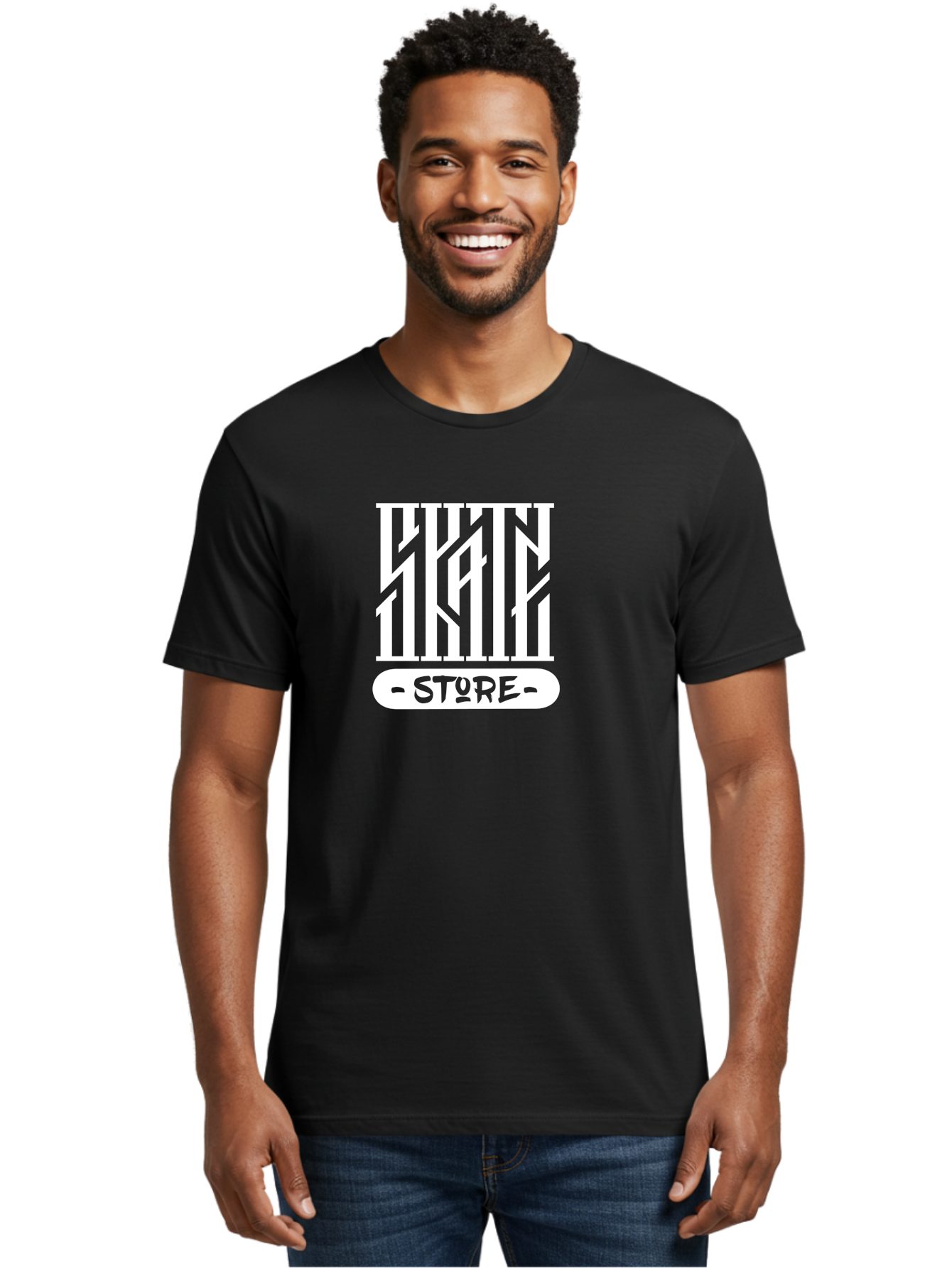 Hyn-Store Men'S Graphic Tee, 100% Cotton, Comfortable Casual Summer Wear, Machine Washable, Stylish Typography, Store Branding, Hyln Store, Modern Logo, Minimalist Design, Retail Identity, Green And White Color Scheme, Fashion Branding Aac150