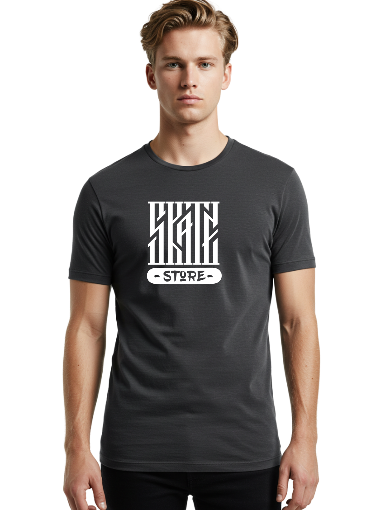 Hyn-Store Men'S Graphic Tee, 100% Cotton, Comfortable Casual Summer Wear, Machine Washable, Stylish Typography, Store Branding, Hyln Store, Modern Logo, Minimalist Design, Retail Identity, Green And White Color Scheme, Fashion Branding Aac150