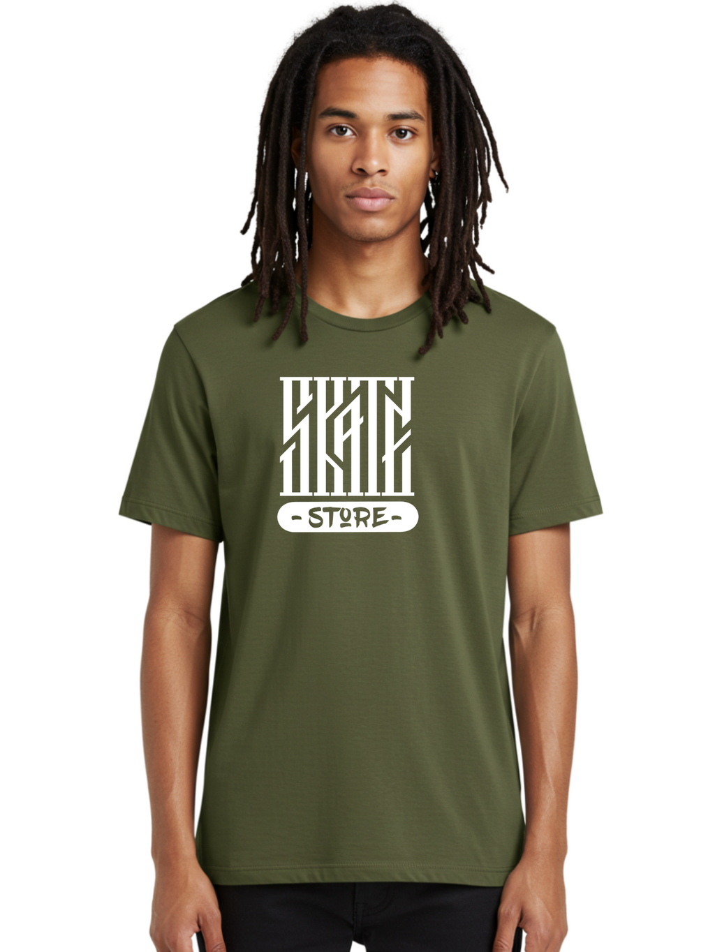 Hyn-Store Men'S Graphic Tee, 100% Cotton, Comfortable Casual Summer Wear, Machine Washable, Stylish Typography, Store Branding, Hyln Store, Modern Logo, Minimalist Design, Retail Identity, Green And White Color Scheme, Fashion Branding Aac150