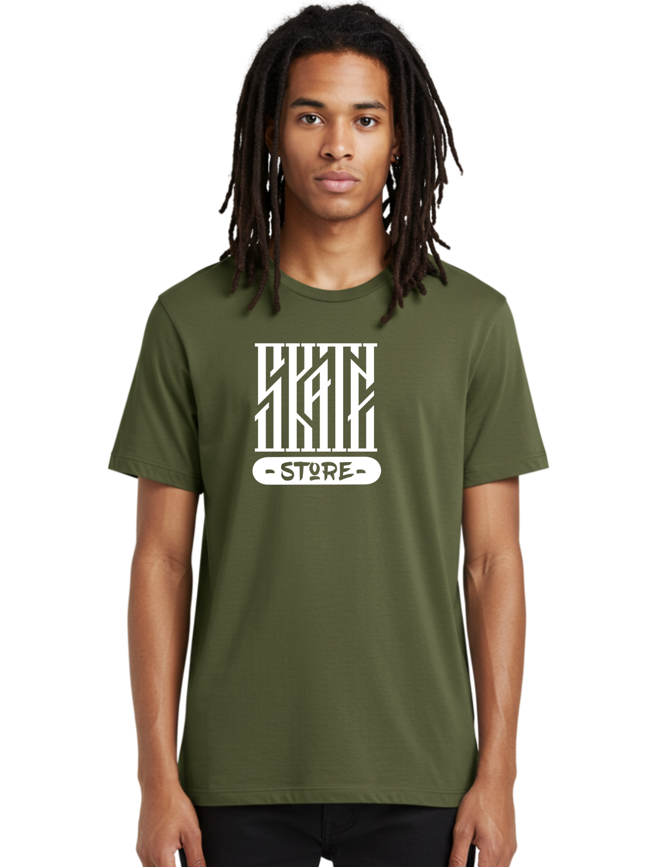 Hyn-Store Men'S Graphic Tee, 100% Cotton, Comfortable Casual Summer Wear, Machine Washable, Stylish Typography, Store Branding, Hyln Store, Modern Logo, Minimalist Design, Retail Identity, Green And White Color Scheme, Fashion Branding Aac150