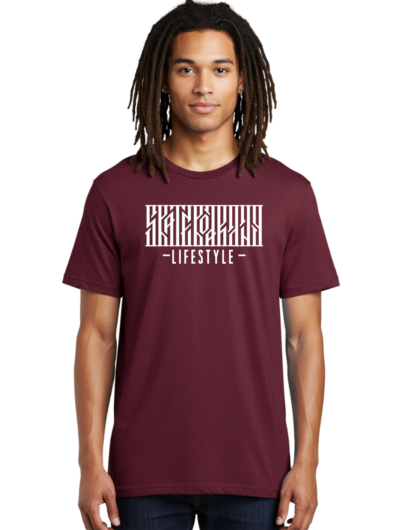 Lifestyle-1 Men'S Graphic Tee, 100% Cotton, Comfortable Casual Summer Wear, Machine Washable, Lifestyle Branding, White Typography, Modern Design, Geometric Patterns, Fashion Statement, Urban Style, Chic Aesthetics Aac151