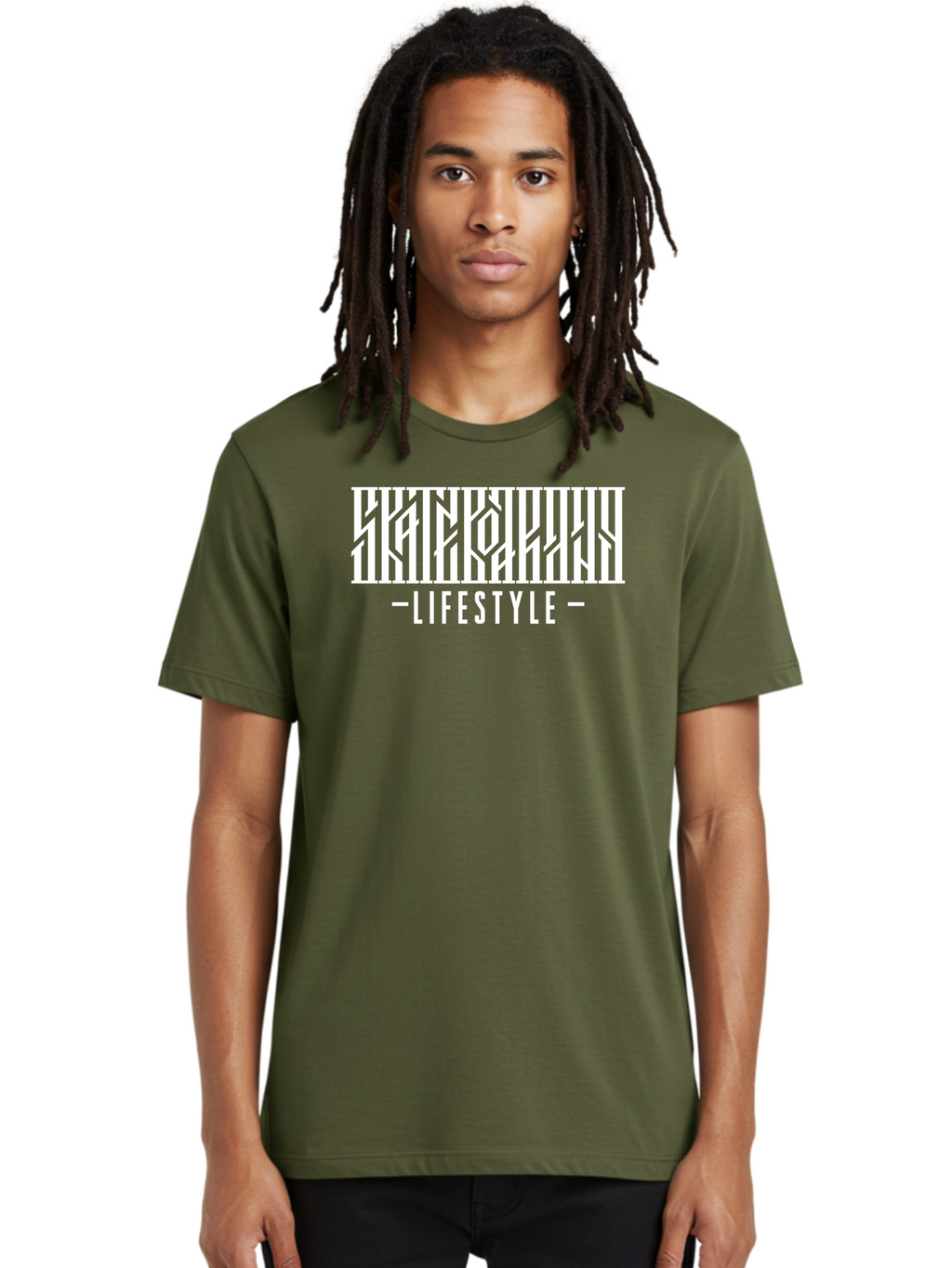 Lifestyle-1 Men'S Graphic Tee, 100% Cotton, Comfortable Casual Summer Wear, Machine Washable, Lifestyle Branding, White Typography, Modern Design, Geometric Patterns, Fashion Statement, Urban Style, Chic Aesthetics Aac151