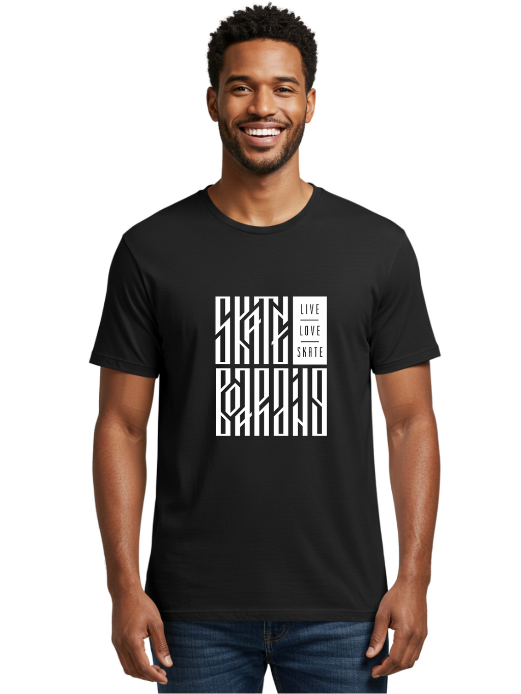 Live-Love-Skate-1 Men'S Graphic Tee, 100% Cotton, Comfortable Casual Summer Wear, Machine Washable, Skateboarding Culture, Action Sports, Extreme Sports, Skate Lifestyle, Streetwear Fashion, Urban Style, Skateboard Graphics, Skateboard Art Aac153