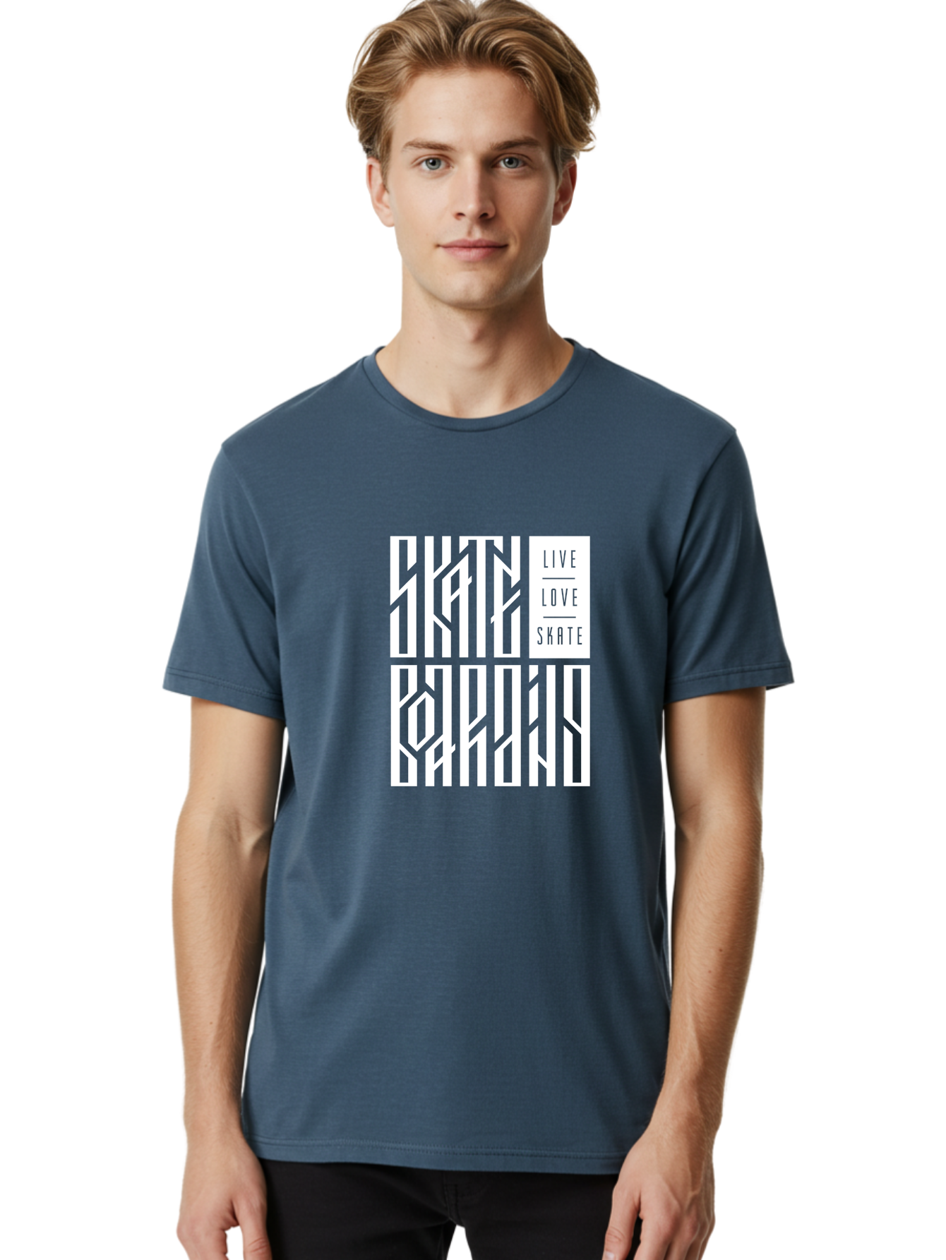 Live-Love-Skate-1 Men'S Graphic Tee, 100% Cotton, Comfortable Casual Summer Wear, Machine Washable, Skateboarding Culture, Action Sports, Extreme Sports, Skate Lifestyle, Streetwear Fashion, Urban Style, Skateboard Graphics, Skateboard Art Aac153