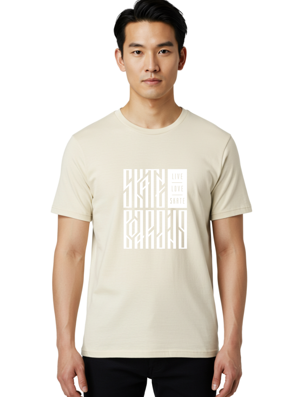 Live-Love-Skate-1 Men'S Graphic Tee, 100% Cotton, Comfortable Casual Summer Wear, Machine Washable, Skateboarding Culture, Action Sports, Extreme Sports, Skate Lifestyle, Streetwear Fashion, Urban Style, Skateboard Graphics, Skateboard Art Aac153