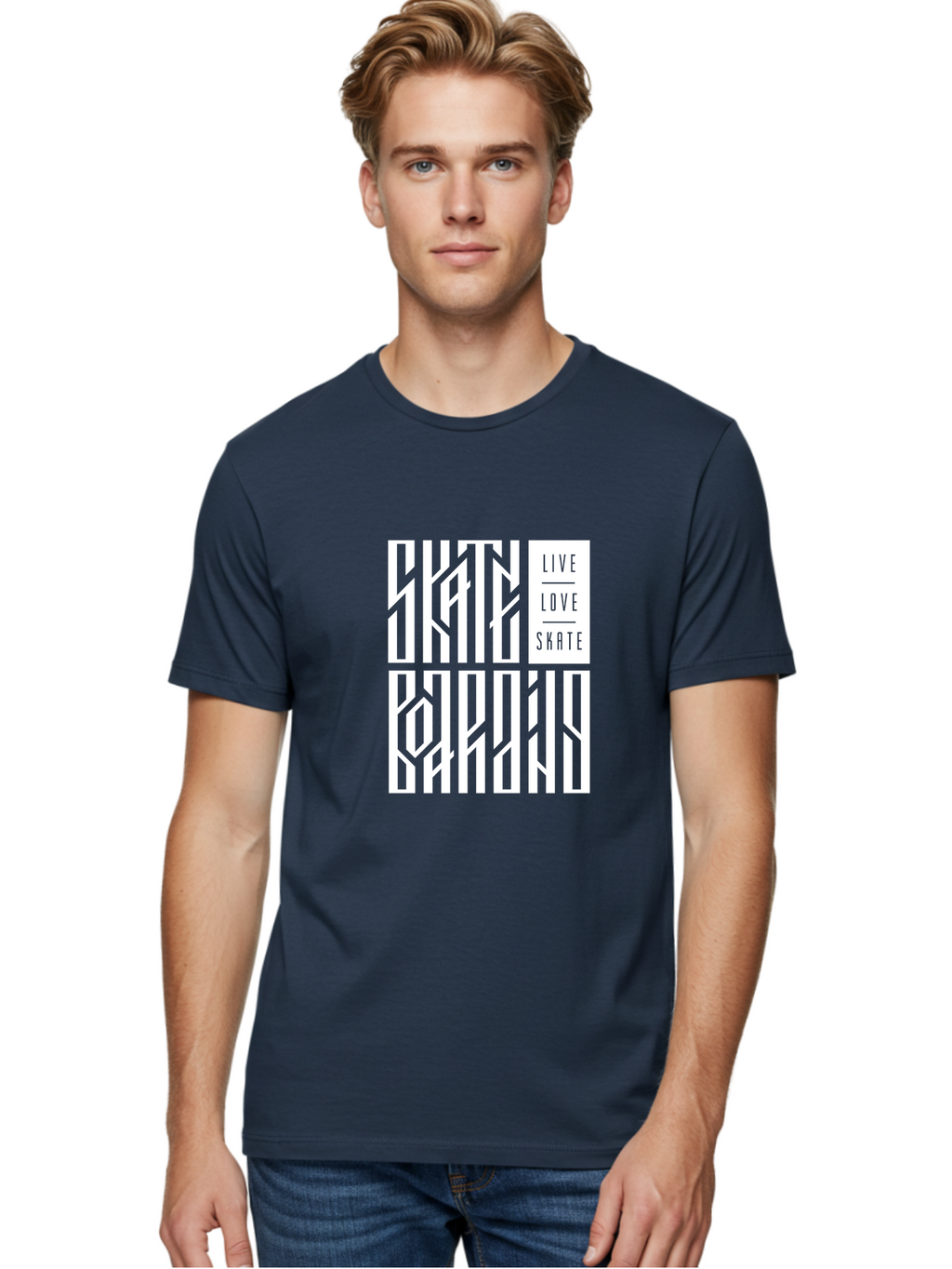 Live-Love-Skate-1 Men'S Graphic Tee, 100% Cotton, Comfortable Casual Summer Wear, Machine Washable, Skateboarding Culture, Action Sports, Extreme Sports, Skate Lifestyle, Streetwear Fashion, Urban Style, Skateboard Graphics, Skateboard Art Aac153