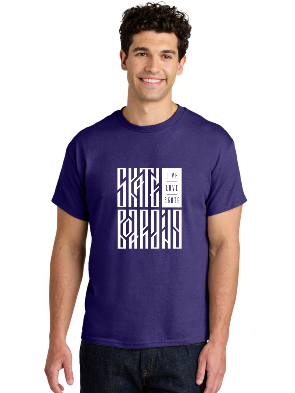 Live-Love-Skate-1 Men'S Graphic Tee, 100% Cotton, Comfortable Casual Summer Wear, Machine Washable, Skateboarding Culture, Action Sports, Extreme Sports, Skate Lifestyle, Streetwear Fashion, Urban Style, Skateboard Graphics, Skateboard Art Aac153