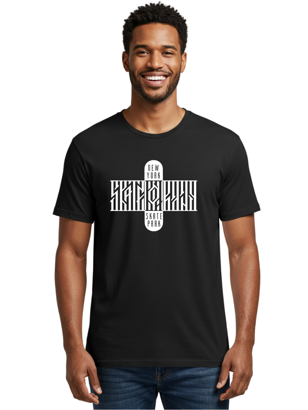 New-York-Skate-Park Men'S Graphic Tee, 100% Cotton, Comfortable Casual Summer Wear, Machine Washable, Skateboarding, Skate Park, New York, Street Art, Skate Culture, Urban Sports, Skateboard Graphics, Skateboarding Community, Action Sports Aac159