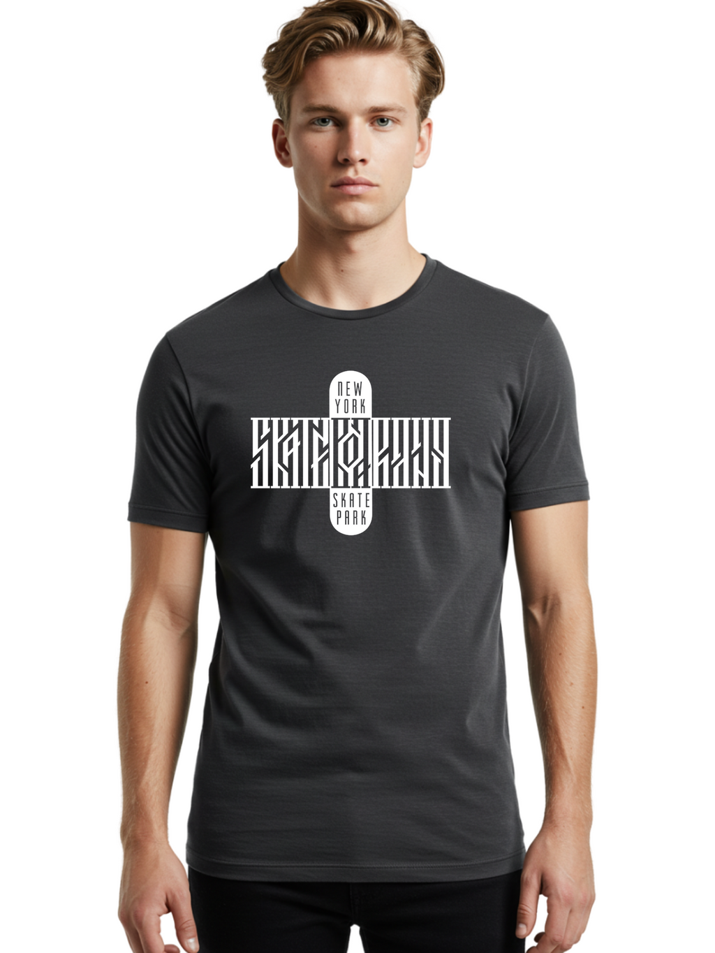 New-York-Skate-Park Men'S Graphic Tee, 100% Cotton, Comfortable Casual Summer Wear, Machine Washable, Skateboarding, Skate Park, New York, Street Art, Skate Culture, Urban Sports, Skateboard Graphics, Skateboarding Community, Action Sports Aac159