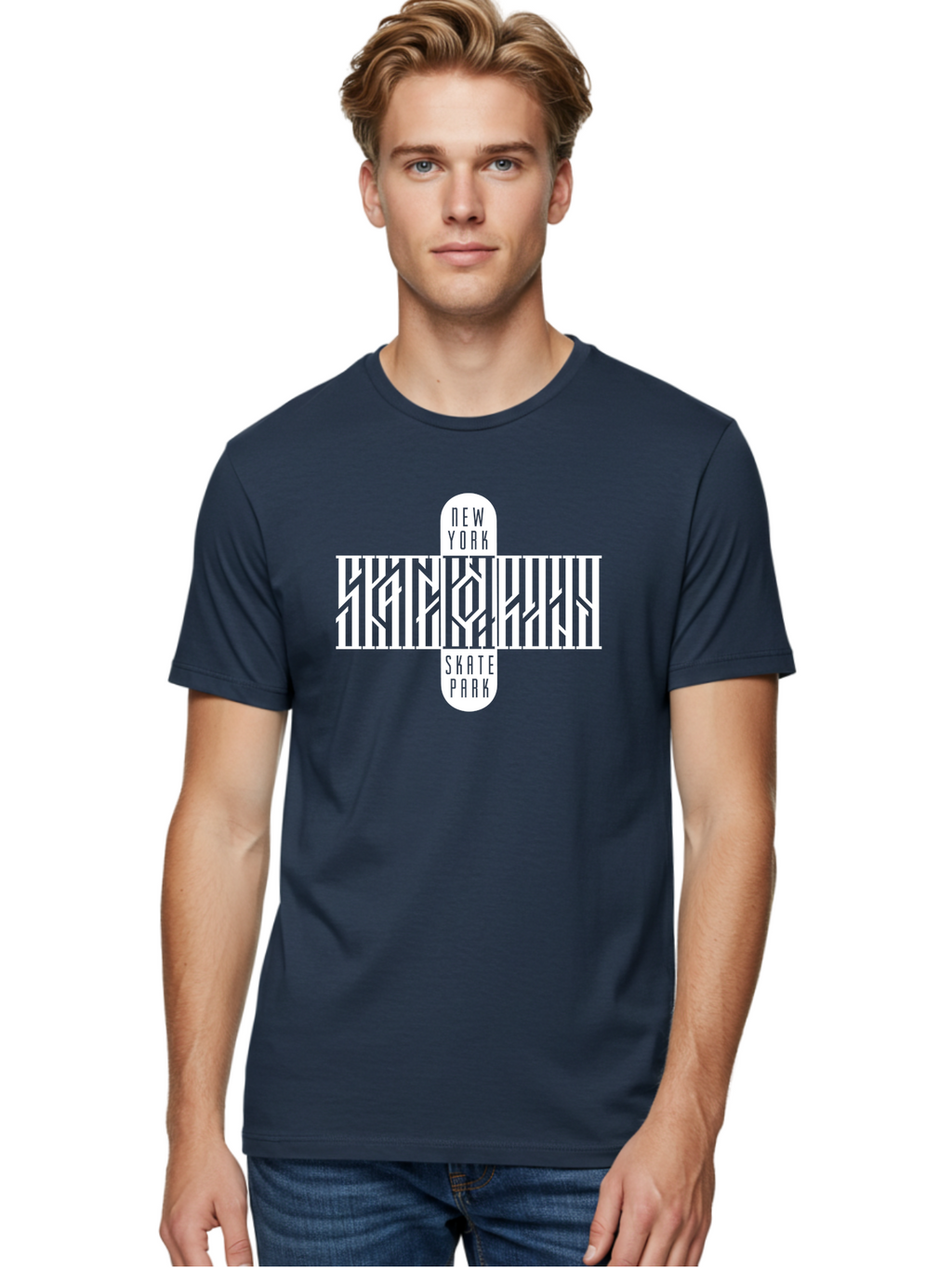 New-York-Skate-Park Men'S Graphic Tee, 100% Cotton, Comfortable Casual Summer Wear, Machine Washable, Skateboarding, Skate Park, New York, Street Art, Skate Culture, Urban Sports, Skateboard Graphics, Skateboarding Community, Action Sports Aac159