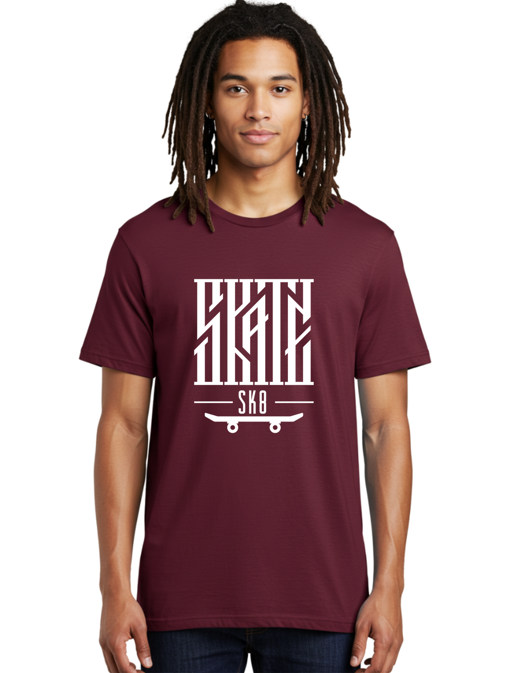 Sk8-1 Men'S Graphic Tee, 100% Cotton, Comfortable Casual Summer Wear, Machine Washable, Stylish Typography, Skateboard Culture, Sk8 Logo, White Graphics, Skateboarding Lifestyle, Streetwear Fashion, Graphic Design Aac160
