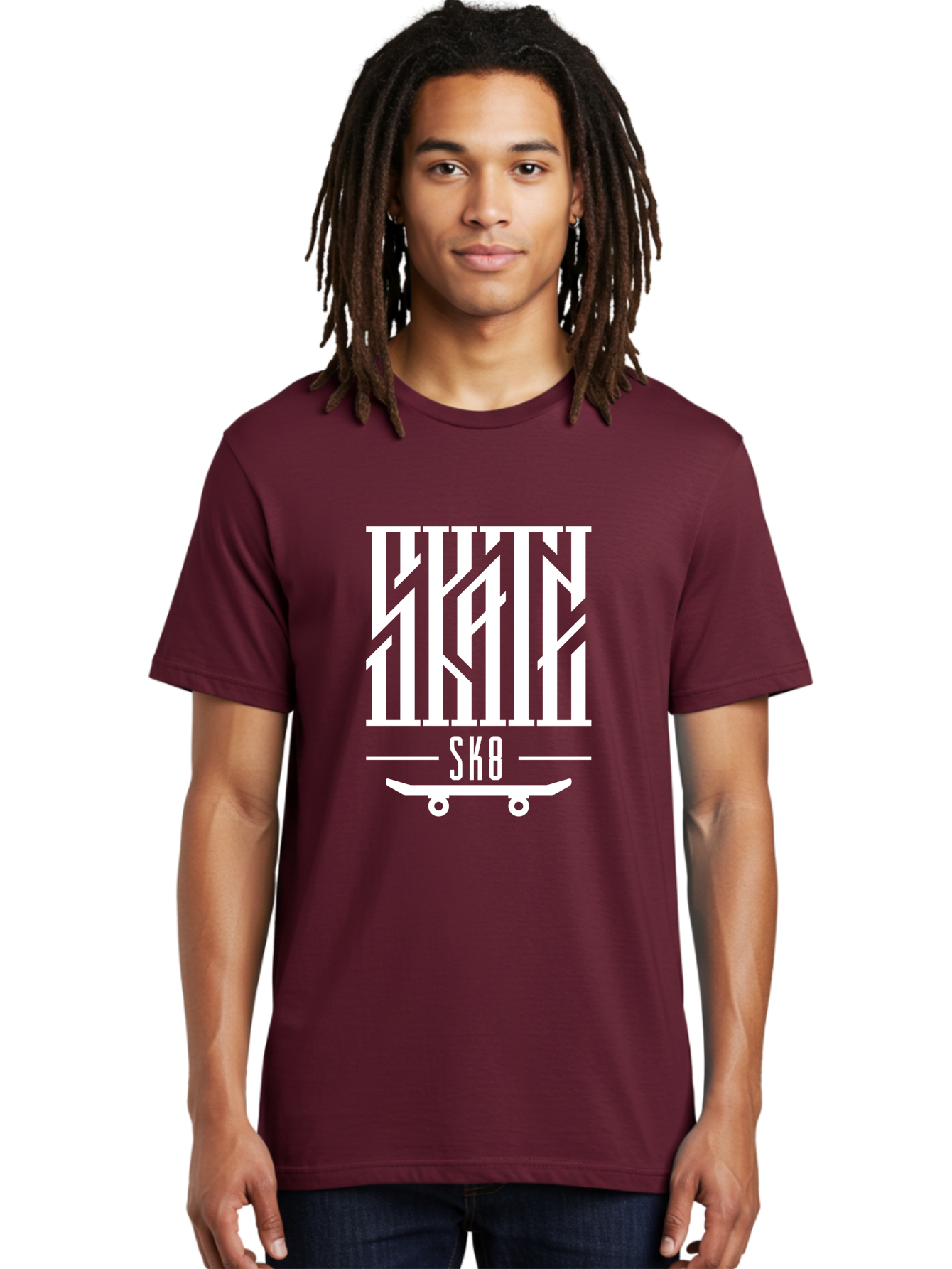 Sk8-1 Men'S Graphic Tee, 100% Cotton, Comfortable Casual Summer Wear, Machine Washable, Stylish Typography, Skateboard Culture, Sk8 Logo, White Graphics, Skateboarding Lifestyle, Streetwear Fashion, Graphic Design Aac160