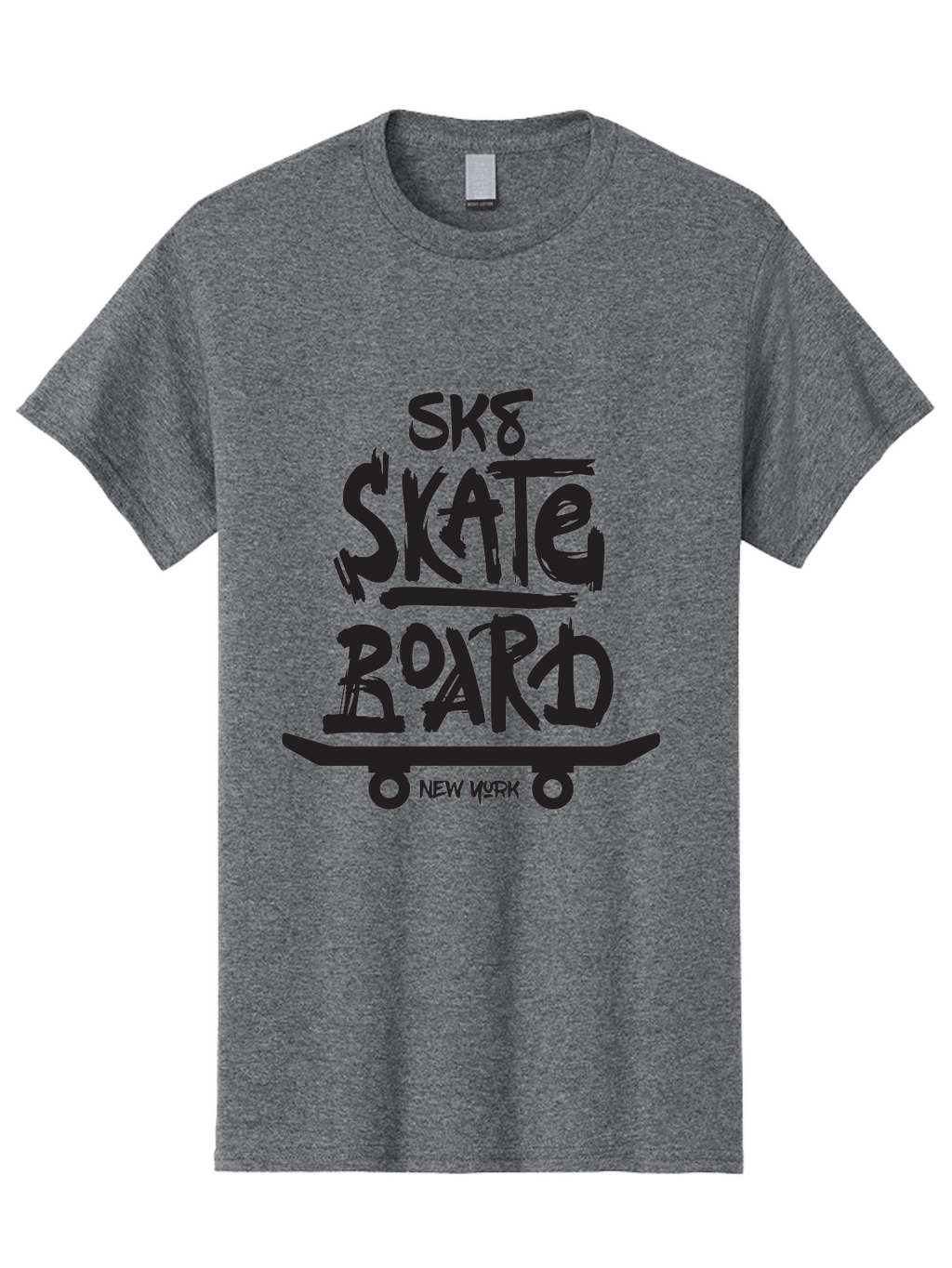 Sk8-Skate-Board-New-York Men'S Graphic Tee, 100% Cotton, Comfortable Casual Summer Wear, Machine Washable, Skateboard Culture, Street Skateboarding, New York Skate Scene, Skateboard Graphics, Urban Sports, Action Sports, Skateboard Art, Aac165