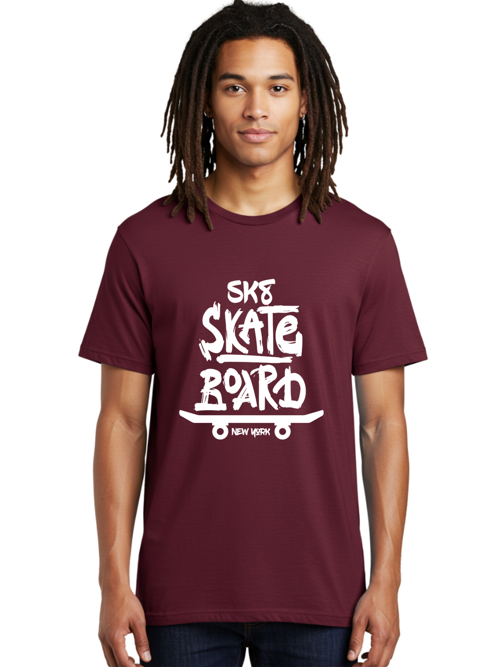 Sk8-Skate-Board Men'S Graphic Tee, 100% Cotton, Comfortable Casual Summer Wear, Machine Washable, Skateboarding Culture, Streetwear Fashion, New York, Urban Lifestyle, Skateboard Graphics, Skate Tricks Aac166