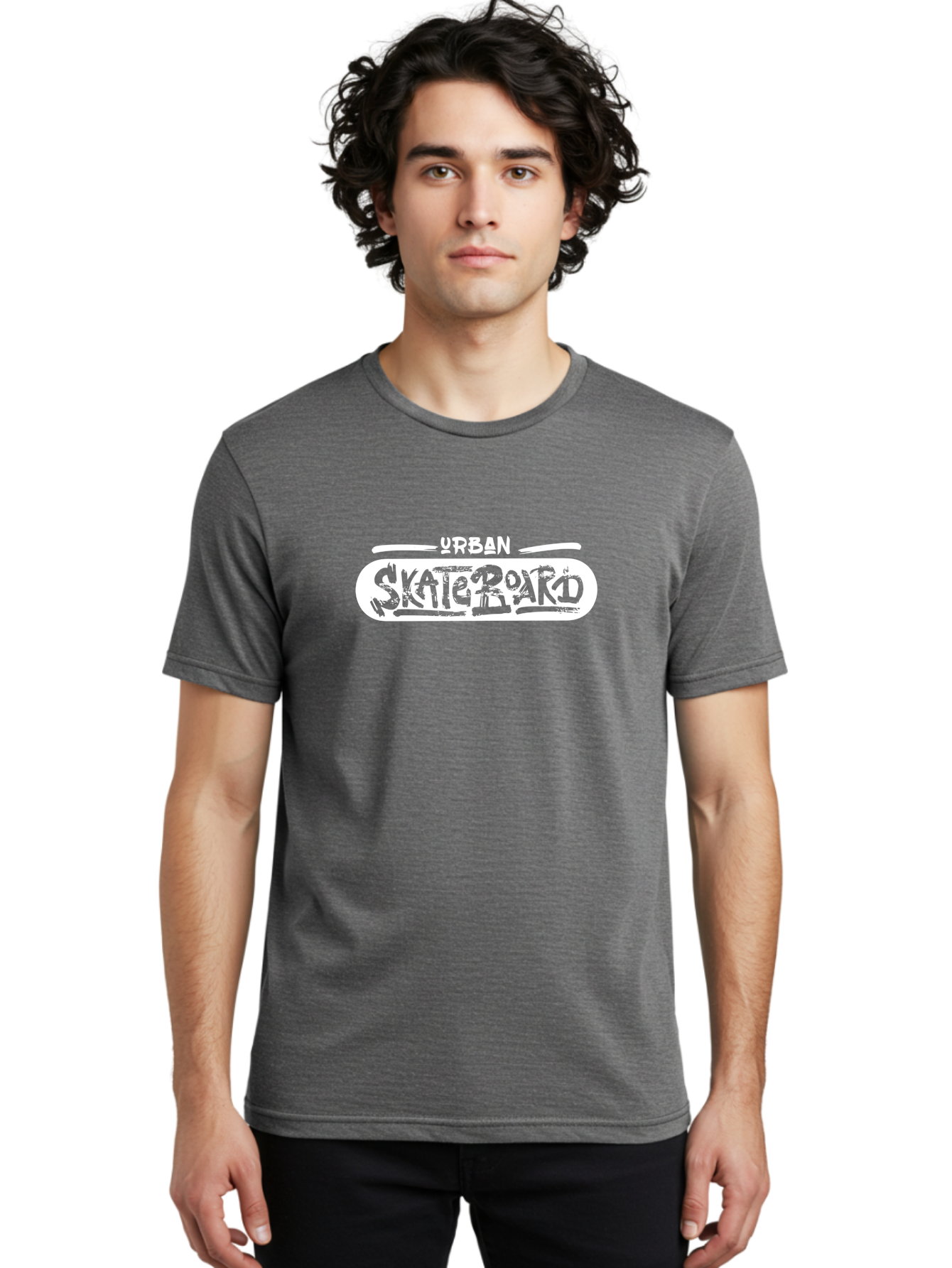 Urban-Skateboard Men'S Graphic Tee, 100% Cotton, Comfortable Casual Summer Wear, Machine Washable, Skateboarding Culture, Urban Lifestyle, Streetwear Fashion, Skateboard Graphics, Graffiti Art, Youth Culture, Skateboarding Community, Aac174