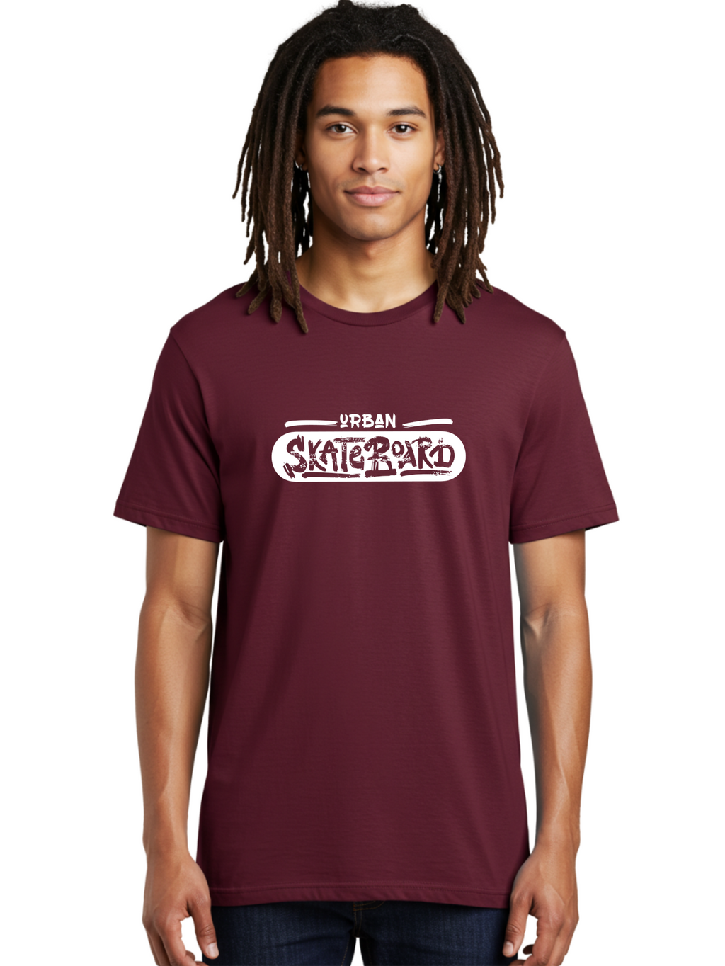 Urban-Skateboard Men'S Graphic Tee, 100% Cotton, Comfortable Casual Summer Wear, Machine Washable, Skateboarding Culture, Urban Lifestyle, Streetwear Fashion, Skateboard Graphics, Graffiti Art, Youth Culture, Skateboarding Community, Aac174