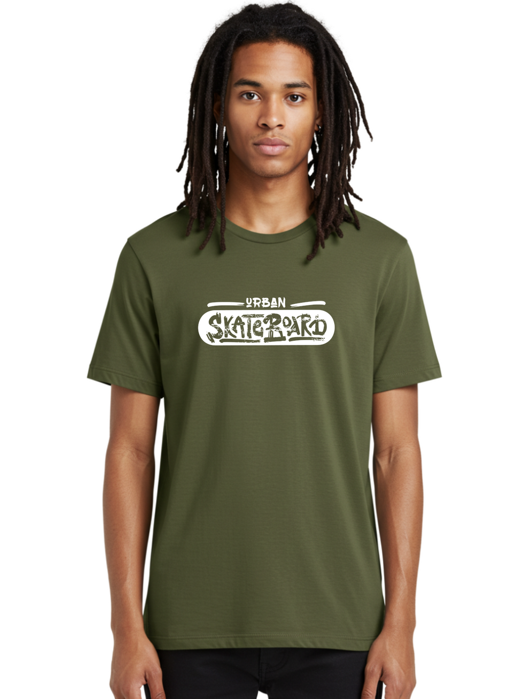 Urban-Skateboard Men'S Graphic Tee, 100% Cotton, Comfortable Casual Summer Wear, Machine Washable, Skateboarding Culture, Urban Lifestyle, Streetwear Fashion, Skateboard Graphics, Graffiti Art, Youth Culture, Skateboarding Community, Aac174