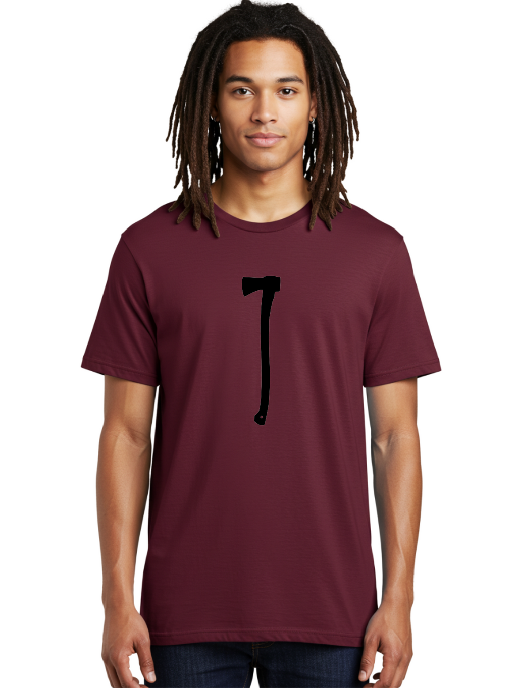 Axe Men'S Graphic Tee, 100% Cotton, Comfortable Casual Summer Wear, Machine Washable, Axe Silhouette, Black Axe, Hatchet Symbol, Lumberjack Tool, Chopping Axe, Camping Gear, Outdoor Equipment, Wilderness Survival Aac176